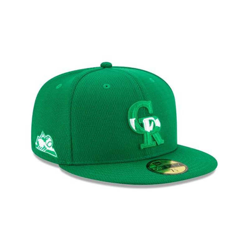 MLB Colorado Rockies St Patricks Day 59Fifty Fitted (YLA0154) - Green New Era Caps